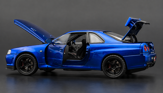 Nissan Skyline GT-R R34 Super Model 1:18 diecast scale model car miniature - Big Size