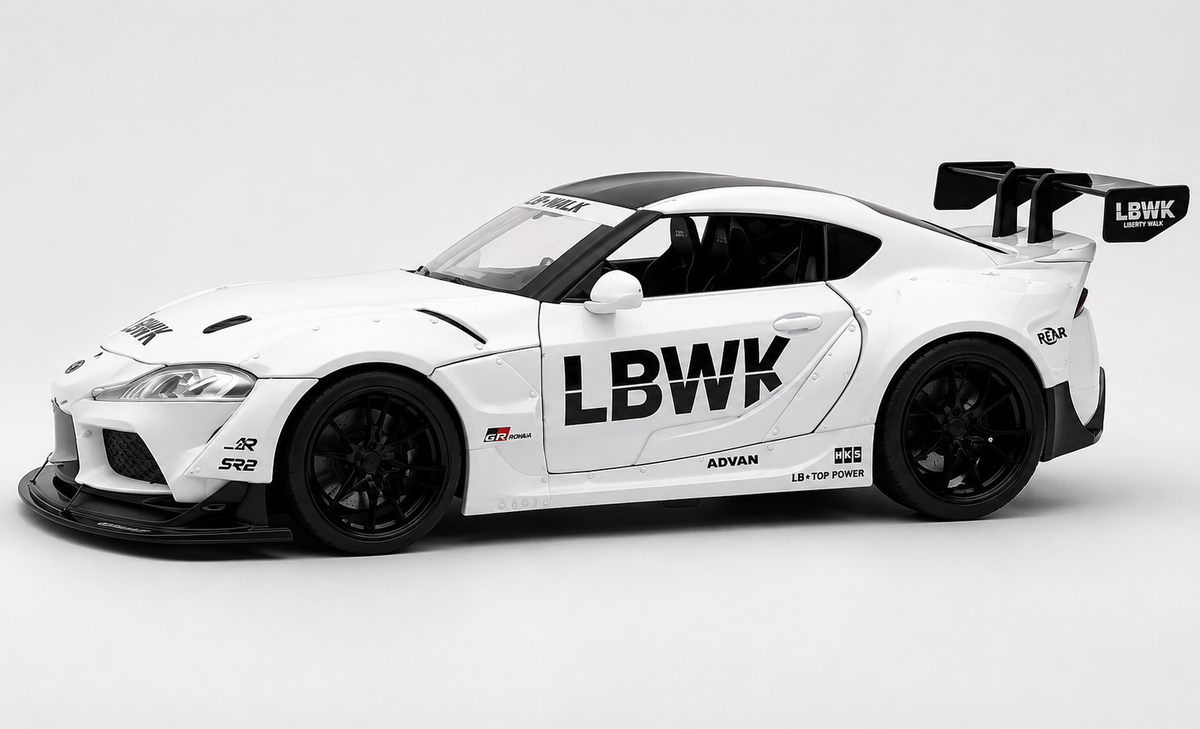 Toyota Supra GR LBWK 1:18 diecast scale model car collectible - Big Size