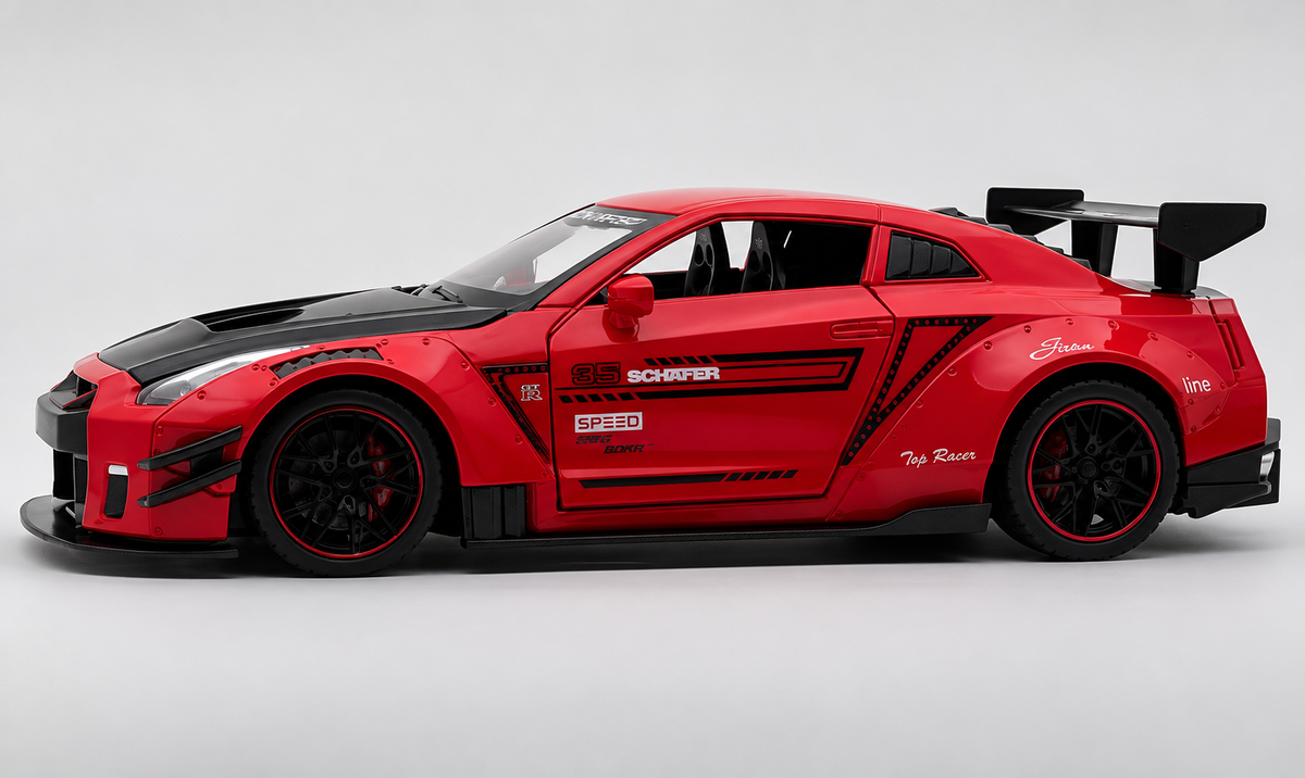 Nissan GTR-R R35 Schafer 1:18 diecast scale model miniature car - Big Size | Assorted Colors
