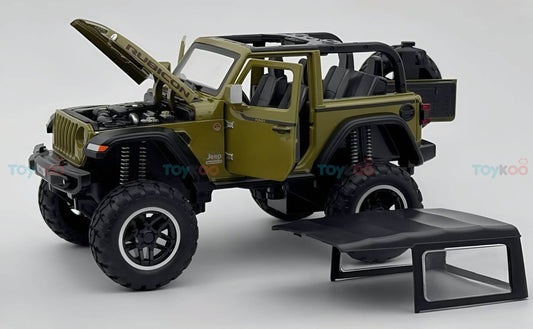 Jeep Wrangler Rubicon 1:18 diecast Scale Model car with Removable Top - Big Size