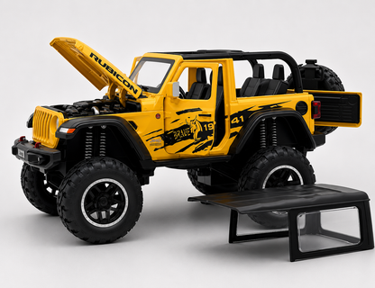 Jeep Wrangler Rubicon 1:18 diecast Scale Model car with Removable Top  - Big Size