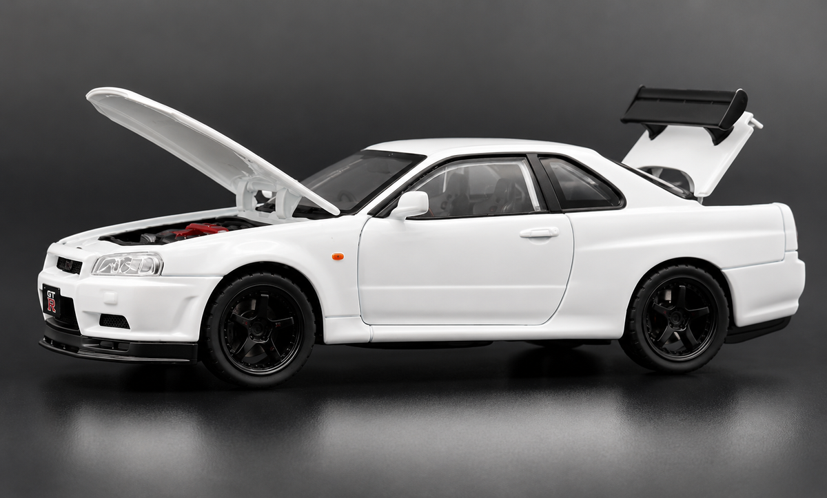 Nissan Skyline GT-R R34 Super Model 1:18 diecast scale model car miniature - Big Size