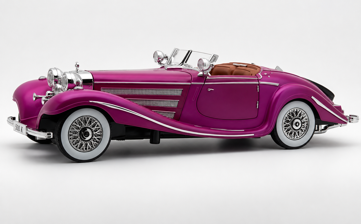 1936 Mercedes-Benz 500K 1:18 roadster  diecast scale model car - Big Size