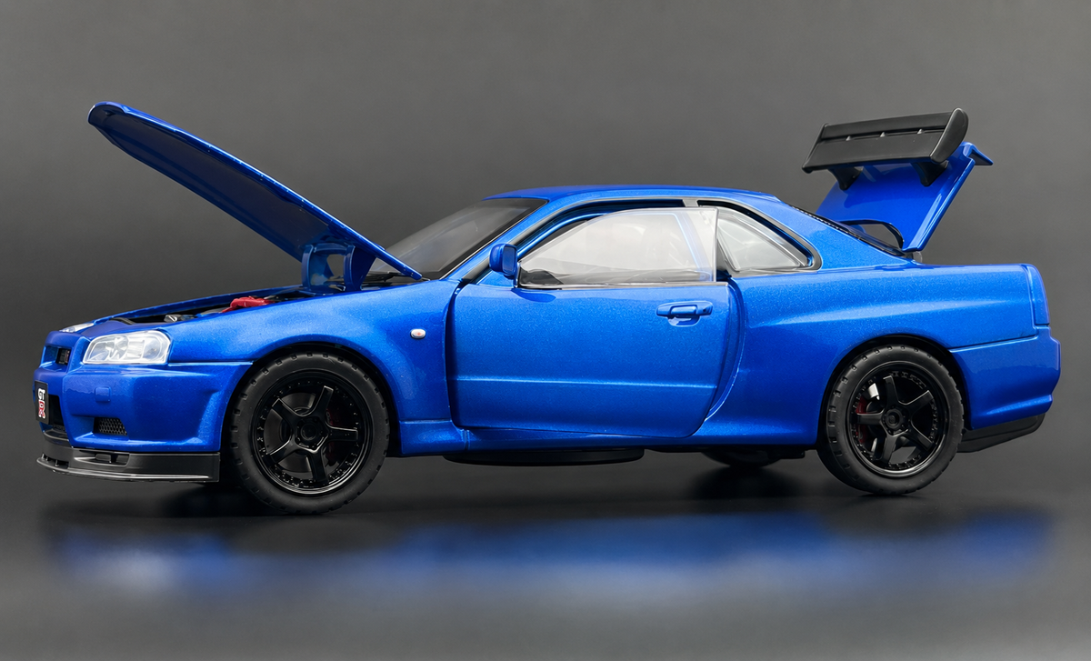 Nissan Skyline GT-R R34 Super Model 1:18 diecast scale model car miniature - Big Size