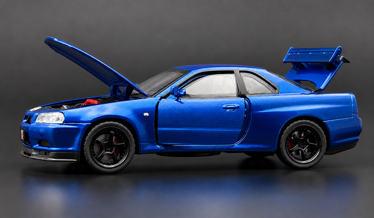 Nissan Skyline GT-R R34 Super Model 1:18 diecast scale model car miniature - Big Size
