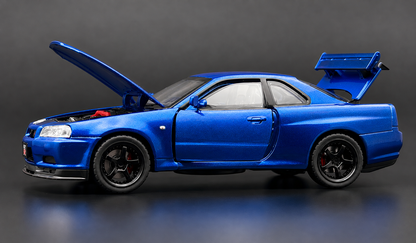 Nissan Skyline GT-R R34 Super Model 1:18 diecast scale model car miniature - Big Size