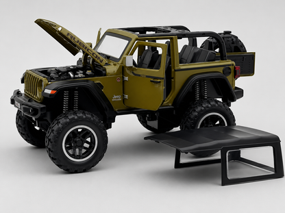 Jeep Wrangler Rubicon 1:18 diecast Scale Model car with Removable Top  - Big Size