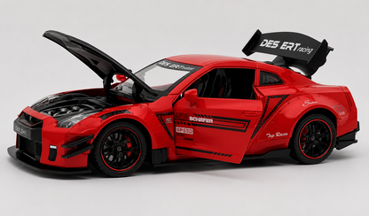 Nissan GTR-R R35 Schafer 1:18 diecast scale model miniature car - Big Size | Assorted Colors