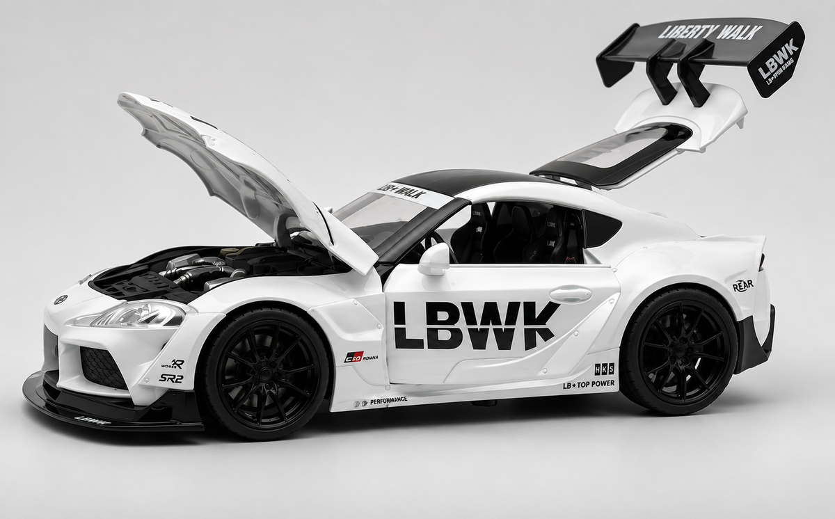 Toyota Supra GR LBWK 1:18 diecast scale model car collectible - Big Size