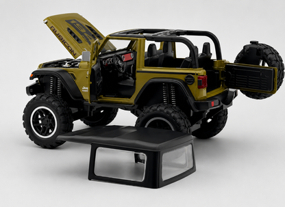 Jeep Wrangler Rubicon 1:18 diecast Scale Model car with Removable Top  - Big Size