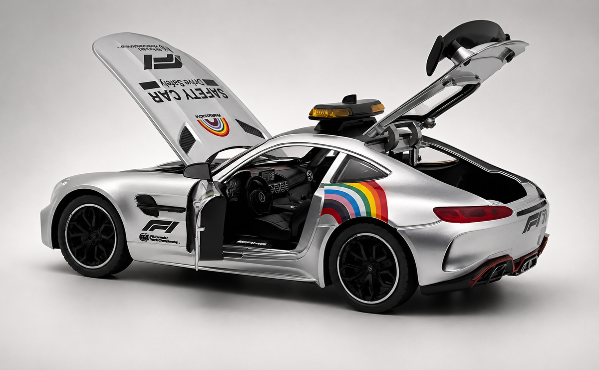 2020 Mercedes-Benz AMG GT-R Safety Car formula f1 1:18 diecast scale model - Big Size