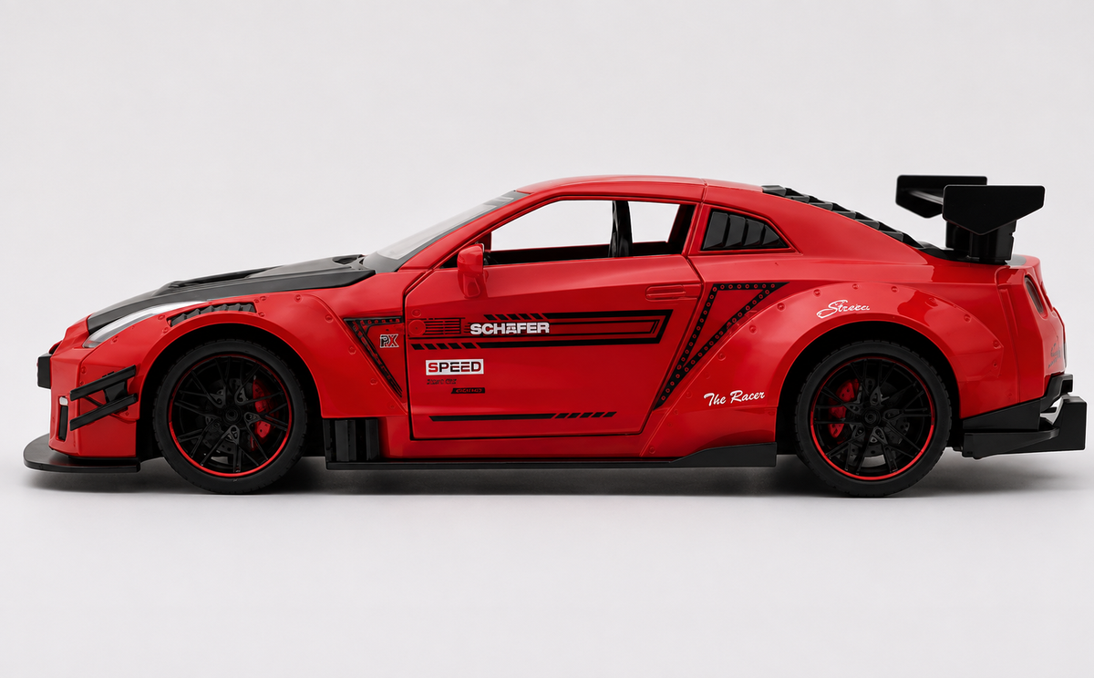 Nissan GTR-R R35 Schafer 1:18 diecast scale model miniature car - Big Size | Assorted Colors
