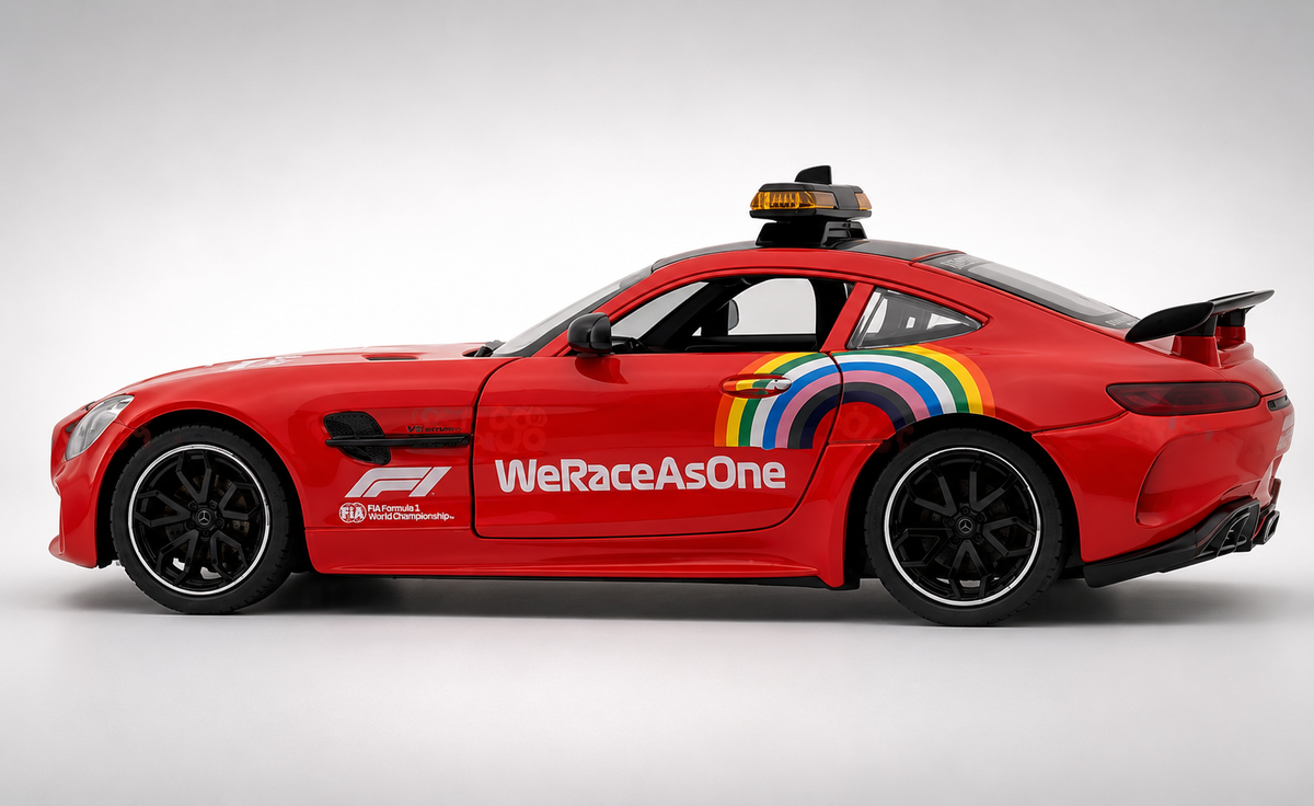 2020 Mercedes-Benz AMG GT-R Safety Car formula f1 1:18 diecast scale model - Big Size