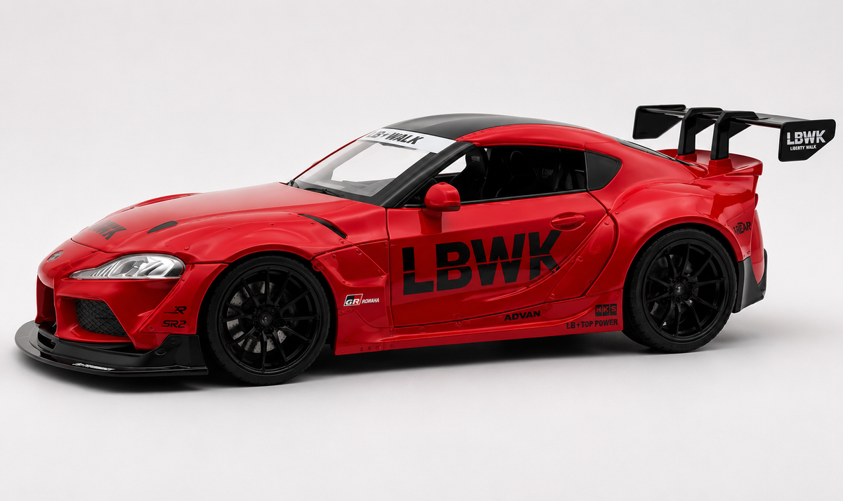 Toyota Supra GR LBWK 1:18 diecast scale model car collectible - Big Size