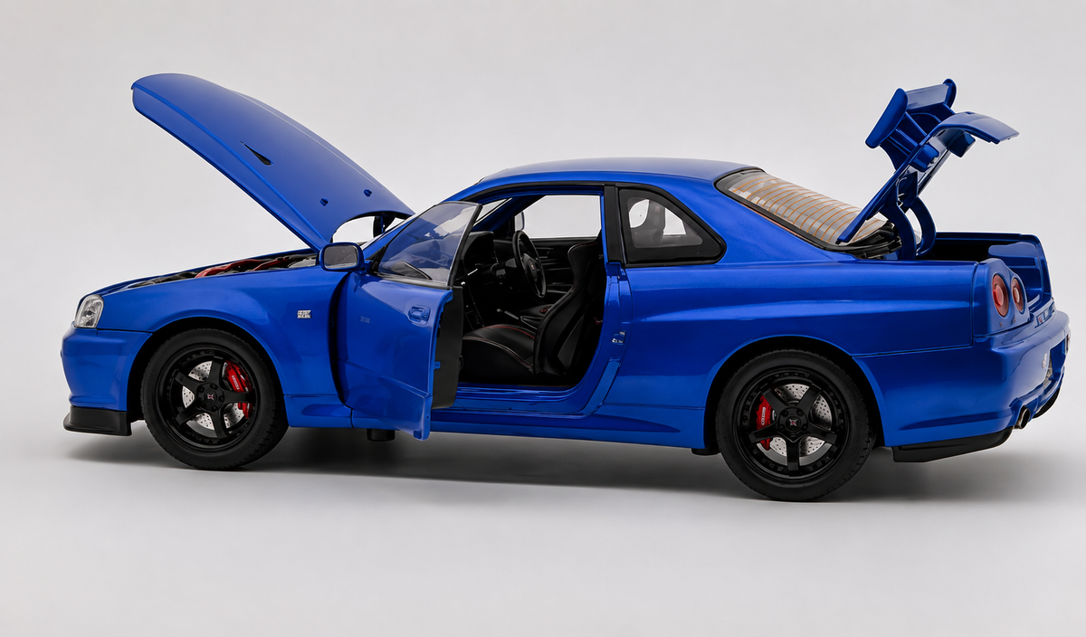 Nissan Skyline GT-R R34 Super Model 1:18 diecast scale model car miniature - Big Size