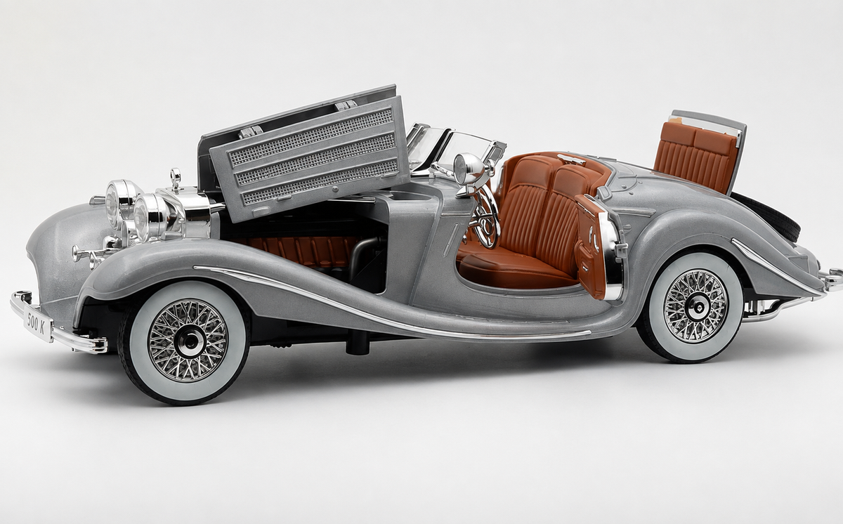 1936 Mercedes-Benz 500K 1:18 roadster  diecast scale model car - Big Size