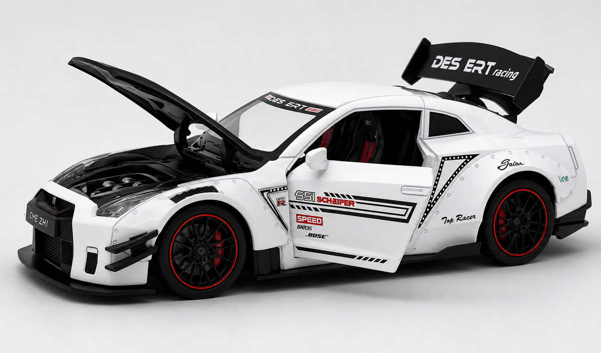 Nissan GTR-R R35 Schafer 1:18 diecast scale model miniature car - Big Size | Assorted Colors