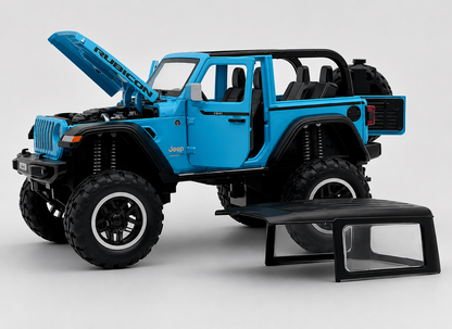 Jeep Wrangler Rubicon 1:18 diecast Scale Model car with Removable Top  - Big Size