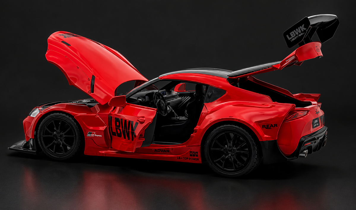 Toyota Supra GR LBWK 1:18 diecast scale model car collectible - Big Size