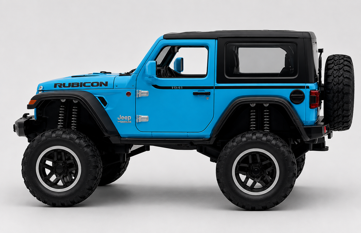 Jeep Wrangler Rubicon 1:18 diecast Scale Model car with Removable Top  - Big Size