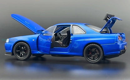 Nissan Skyline GT-R R34 Super Model 1:18 diecast scale model car miniature - Big Size