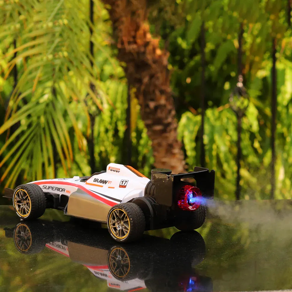 Speed Formula Remote Controlled Racing Car Toy with Lights and Spray Effect | Scale 1:14